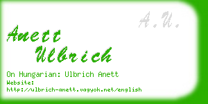 anett ulbrich business card